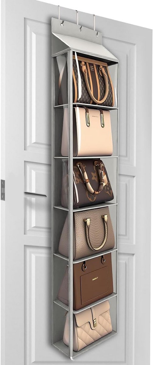 Deurhangorganizer met 6 Vakken voor Handtassen en Accessoires
