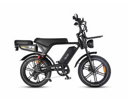 OUXI V8 Ultra Elektrische Fatbike - Ingebouwd Alarmsystseem - Inclusief Achterzitje - Inclusief Voorrekje - NFC-chip - 20 Inch - 250W Motor - 7 Versnellingen - 60 km Actieradius - Hydraulische Schijfremmen - Grijs