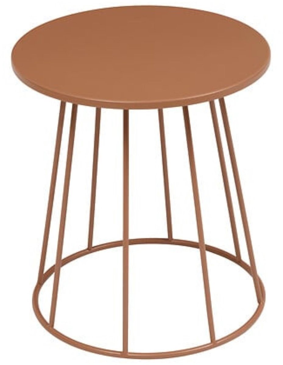 Atmosphera Créateur d'intérieur® Salontafel en bijzettafel rond Ø 38 cm metaal terracotta marron – compact formaat