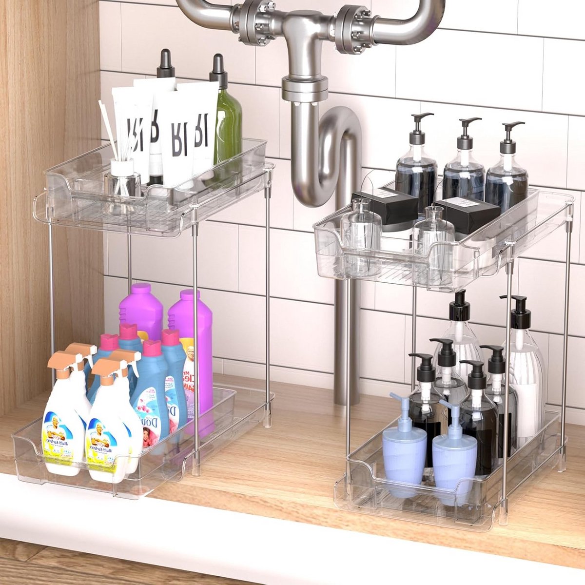 Uitschuifbare Opbergrek Onder de Gootsteen voor Keuken en Badkamer