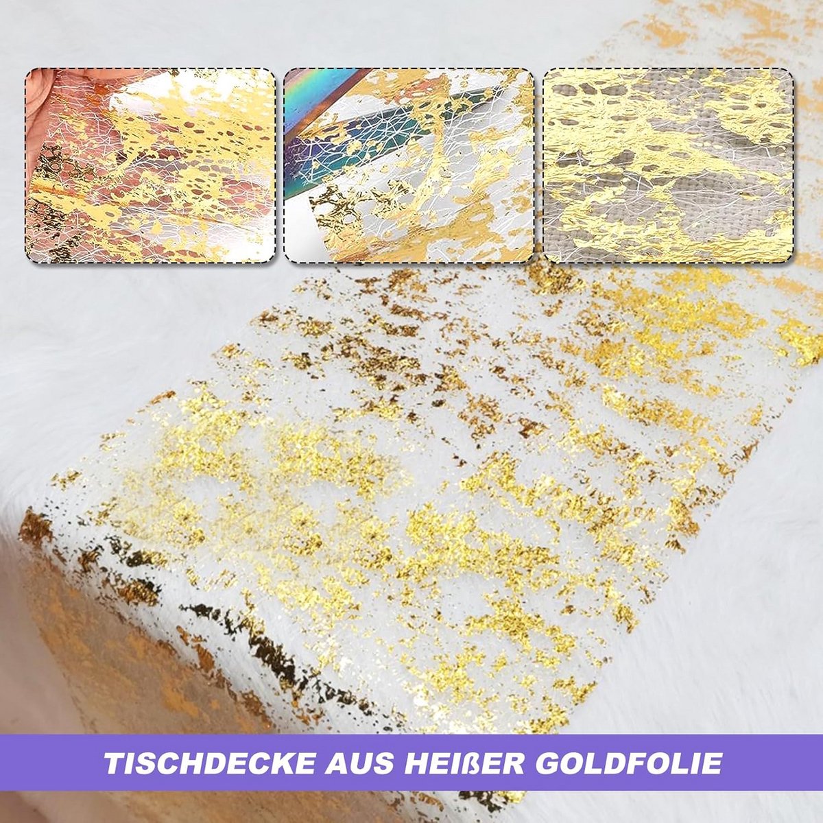 Metalen Gouden Tafelloper voor Feestdecoratie 28 cm Breed