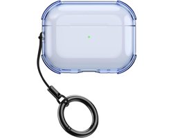 Allecto- Beschermhoes voor Airpods Pro - TPU - Schokbestendig - Transparant - Ultadun - Krasbestendig - Clear Cover - Geschikt voor Airpods Pro - Blauw.