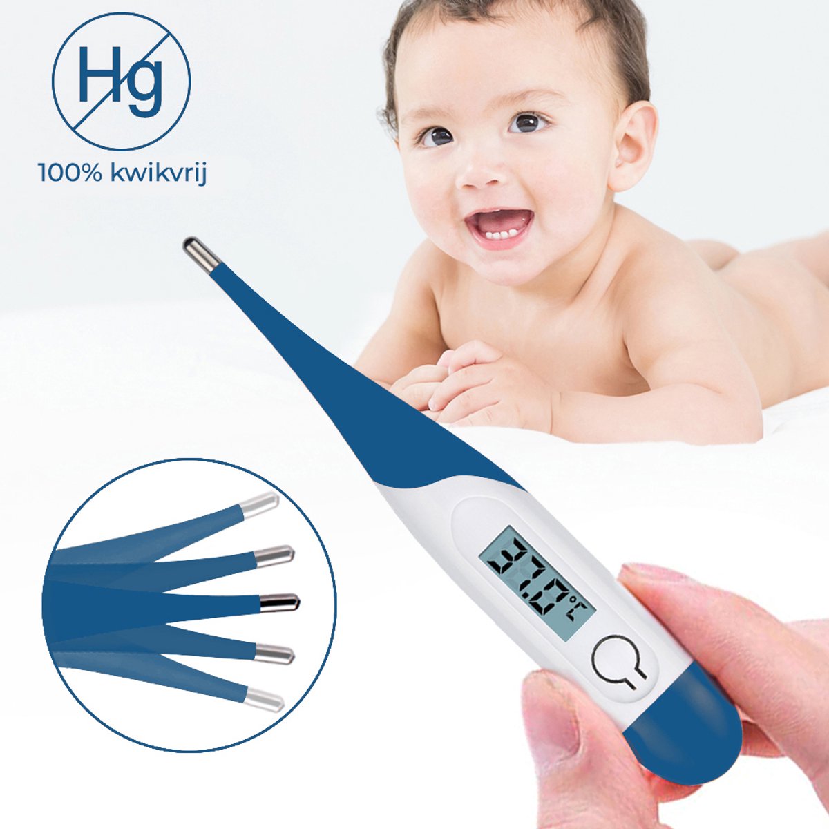 Premium Commerce® - Thermometer Baby - Lichaam - Koorts - Koortsthermometer voor volwassenen - Blauw - Incl. opbergcase! — cadeau in Cadeau-ideeën - foto 8