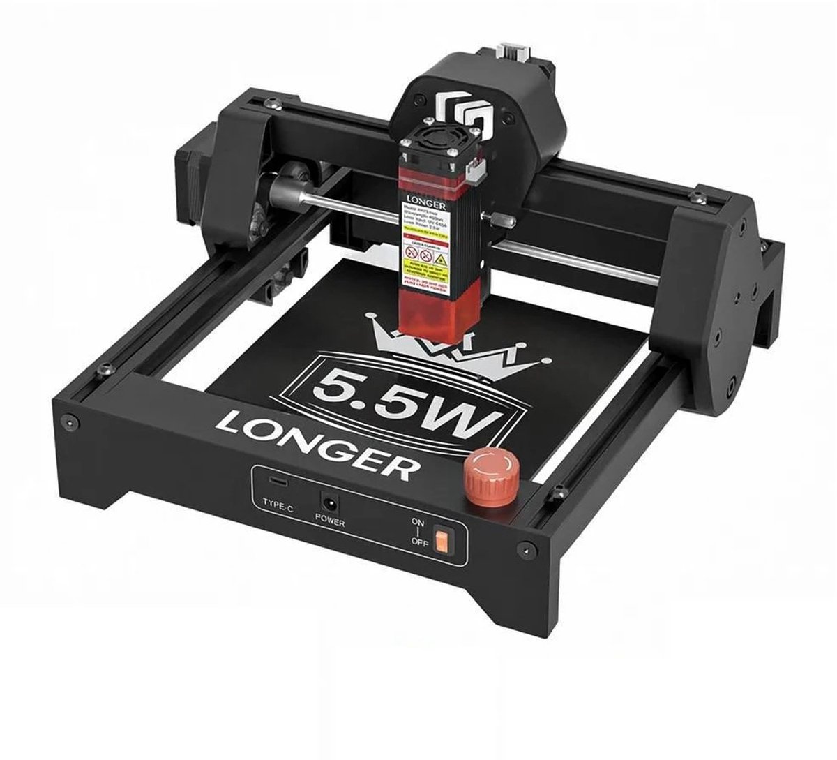 HOB Mini LaserGraveermachine - 5.5 KW - Laser Cutter - Laserprinter All In One - Graveren - Hout Acryl Laser Snijmachine - Hout Leer Kunstof Metaal