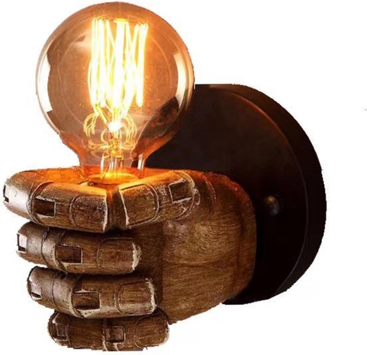 Vintage Industriële Wandlamp met Vuistvormig Design E27 Fitting
