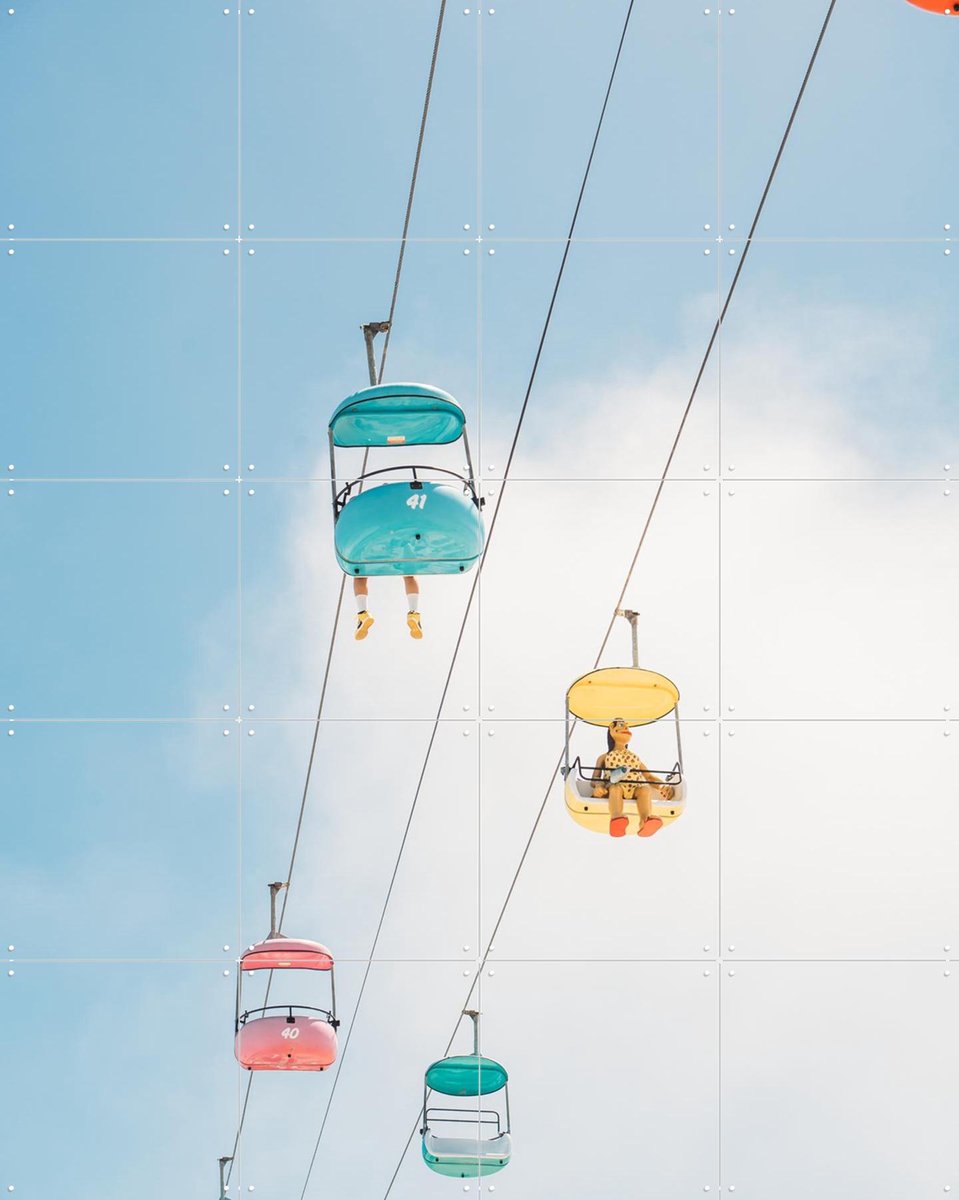 IXXI Santa Cruz Gondola, Pati Photography - 80 x 100 cm - Gratis ophangtool - Grote wanddecoratie en posters - Speels, Fotografie, Kleurrijk