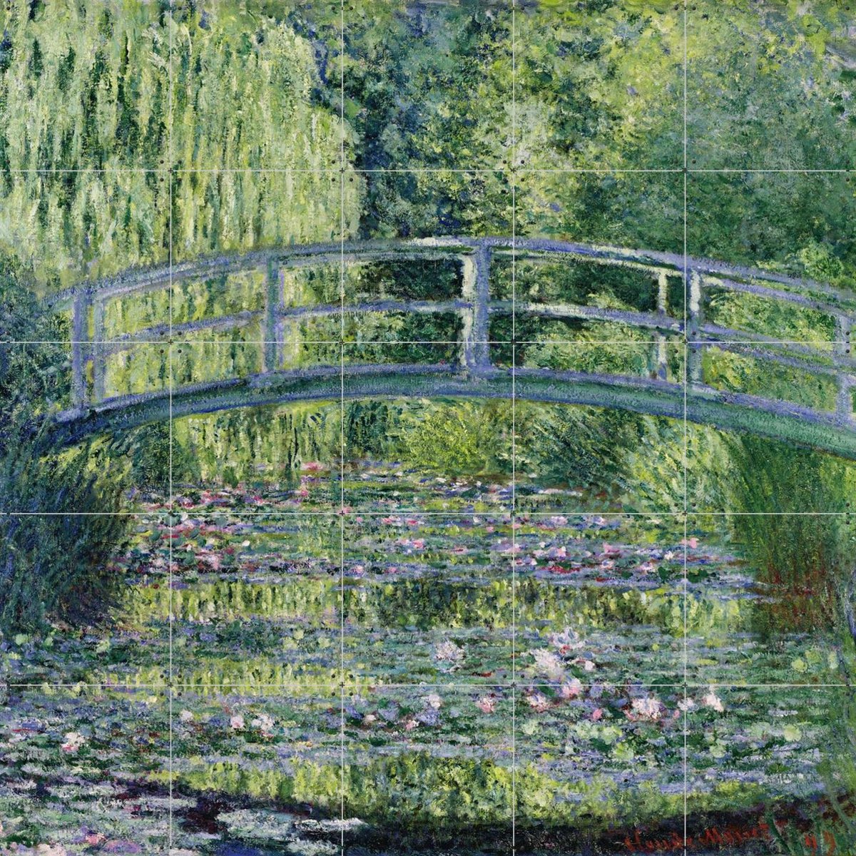IXXI The Waterlily Pond - Green Harmony, Claude Monet & Bridgeman Images - 100 x 100 cm - Gratis ophangtool - Grote wanddecoratie en posters -
