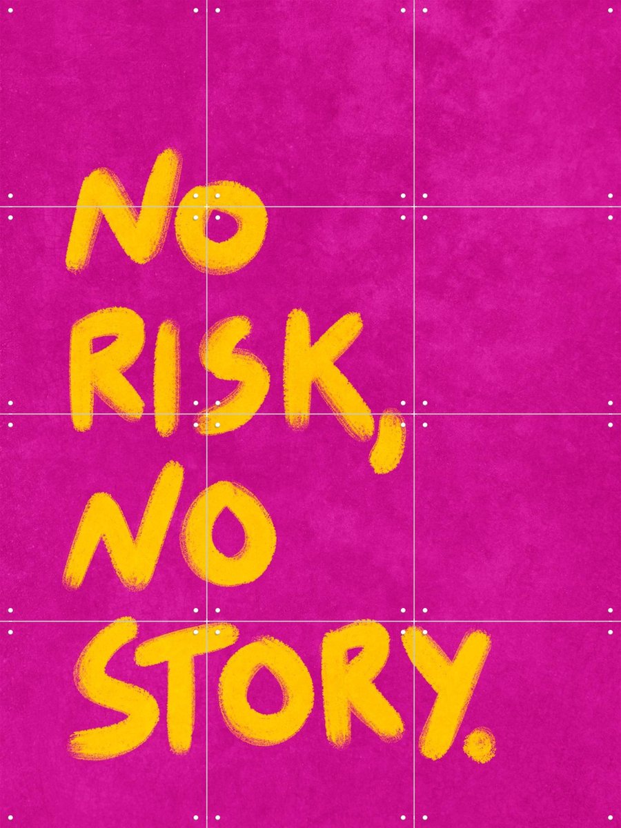 IXXI No Risk No Story, Raissa Oltmanns - 60 x 80 cm - Gratis ophangtool - Grote wanddecoratie en posters - Speels, Grafisch Ontwerp, Kleurrijk, Pop