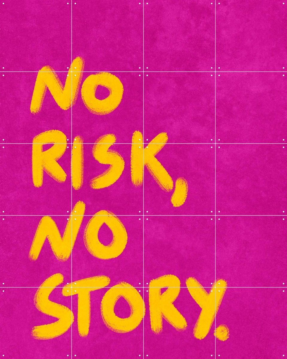 IXXI No Risk No Story, Raissa Oltmanns - 80 x 100 cm - Gratis ophangtool - Grote wanddecoratie en posters - Speels, Grafisch Ontwerp, Kleurrijk, Pop