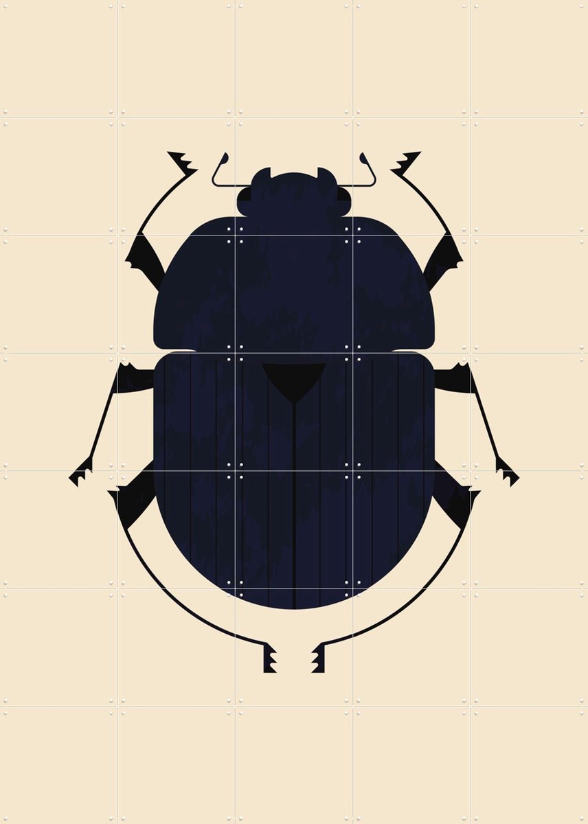IXXI The Dung Beetle, Studio Kars + Boom - 100 x 140 cm - Gratis ophangtool - Grote wanddecoratie en posters - Geometrische Kunst, Grafisch Ontwerp