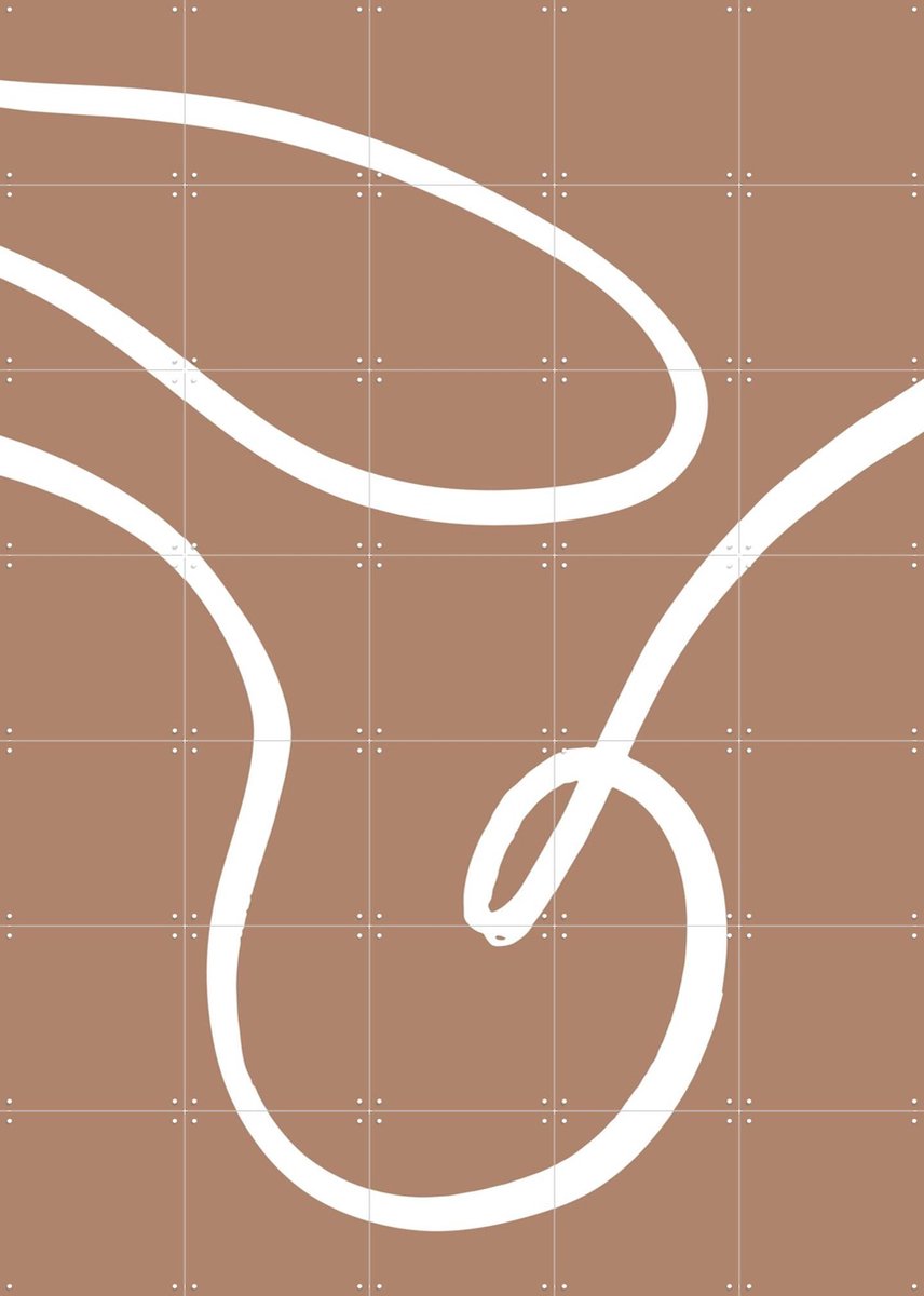 IXXI Lines Mocha 2, Various - 100 x 140 cm - Gratis ophangtool - Grote wanddecoratie en posters - Abstract, Minimalisme, Grafisch Ontwerp, Line art