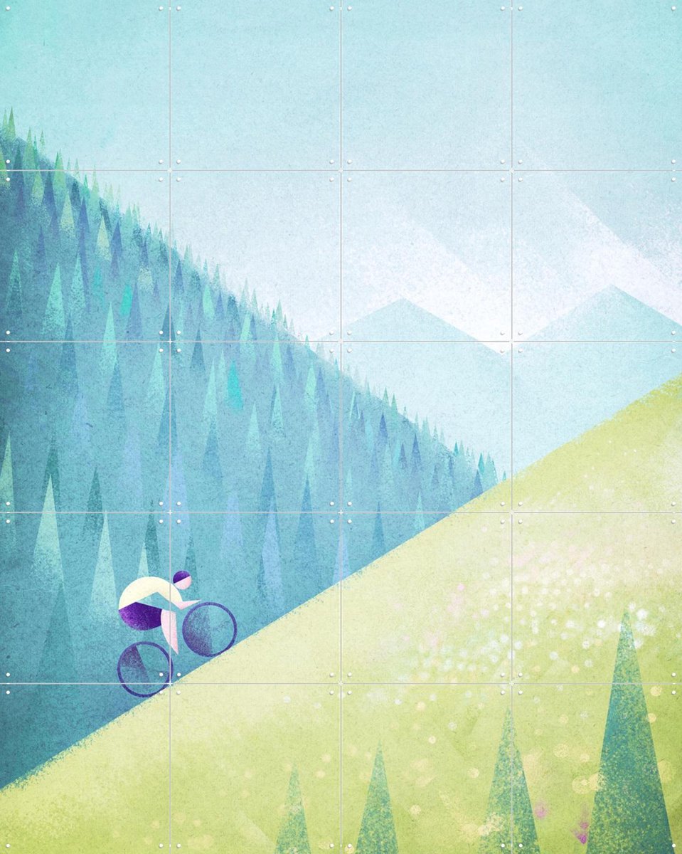 IXXI The Climb, Henry Rivers - 80 x 100 cm - Gratis ophangtool - Grote wanddecoratie en posters - Minimalisme, Geometrische Kunst, Kleurrijk
