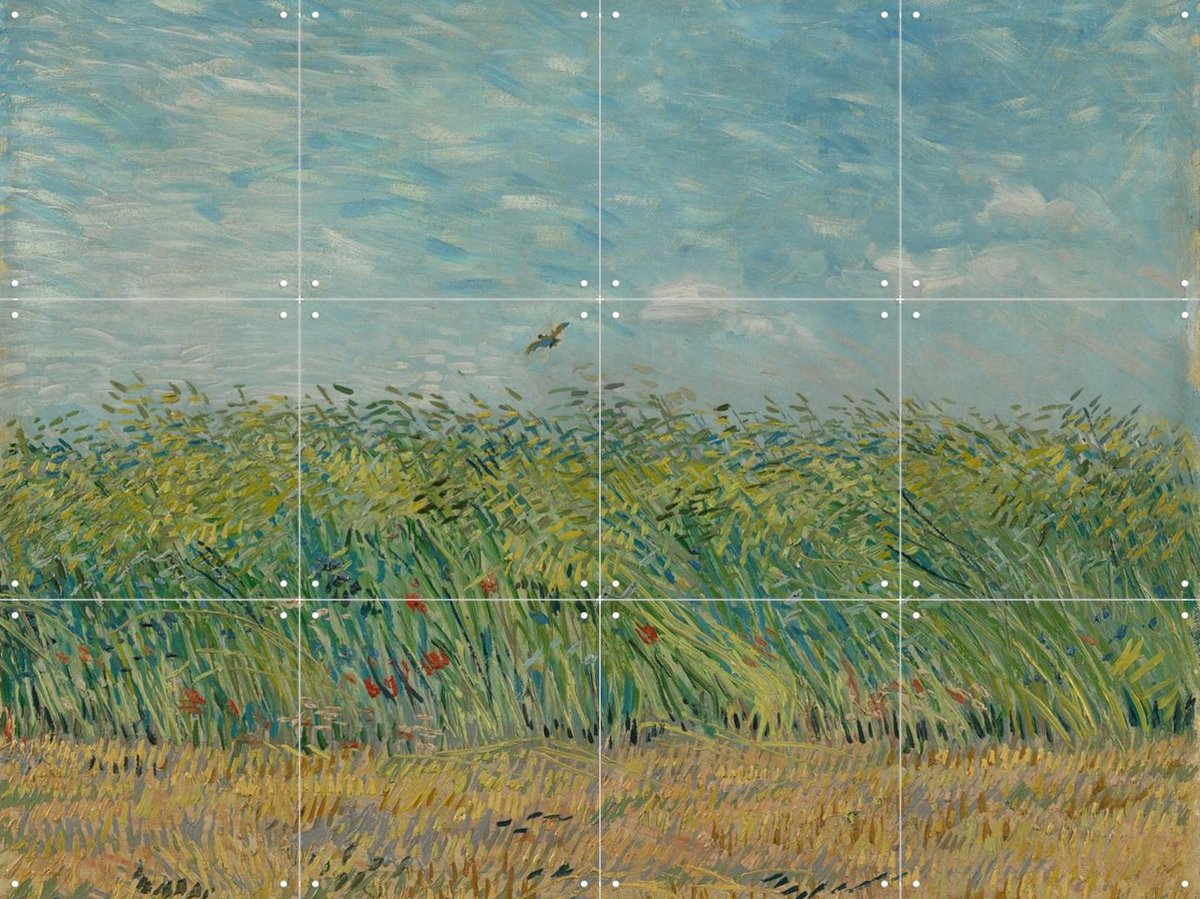 IXXI Korenveld met patrijs (1887), Vincent van Gogh (1853 - 1890) & Van Gogh Museum - 80 x 60 cm - Gratis ophangtool - Grote wanddecoratie en posters