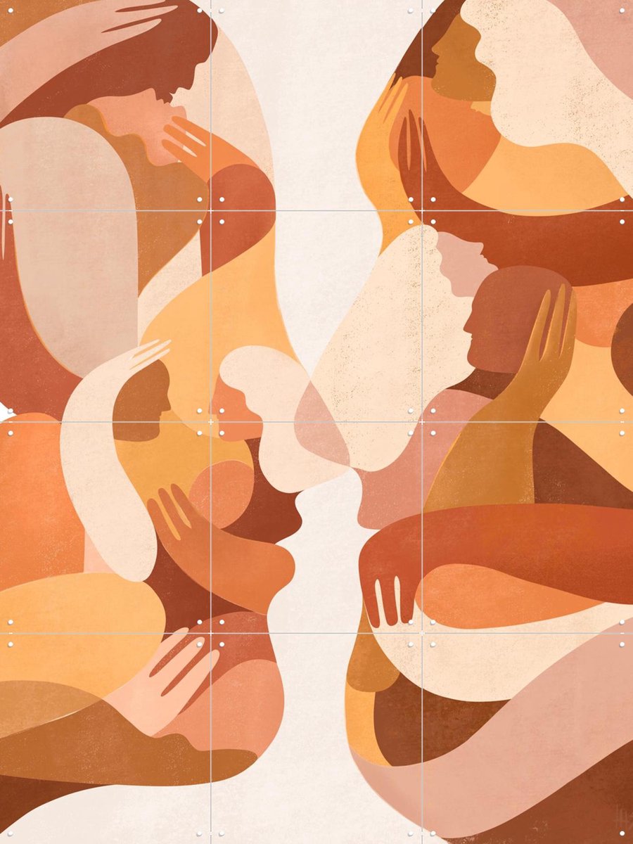 IXXI Golden Hour, Maggie Stephenson - 60 x 80 cm - Gratis ophangtool - Grote wanddecoratie en posters - Abstract, Illustraties, Slaapkamer, Woonkamer