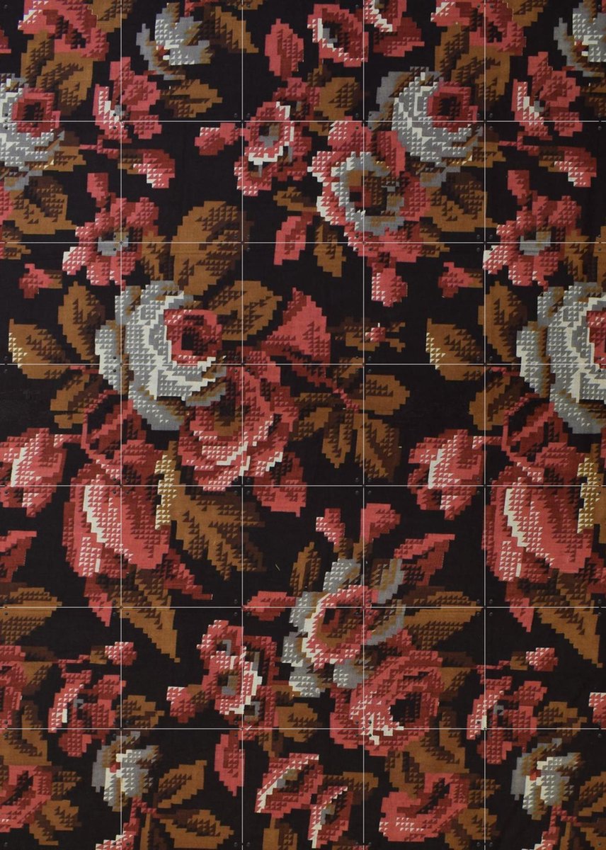 IXXI Berlin Woolwork Chintz, Victoria and Albert Museum - 100 x 140 cm - Gratis ophangtool - Grote wanddecoratie en posters - Decoratieve kunsten