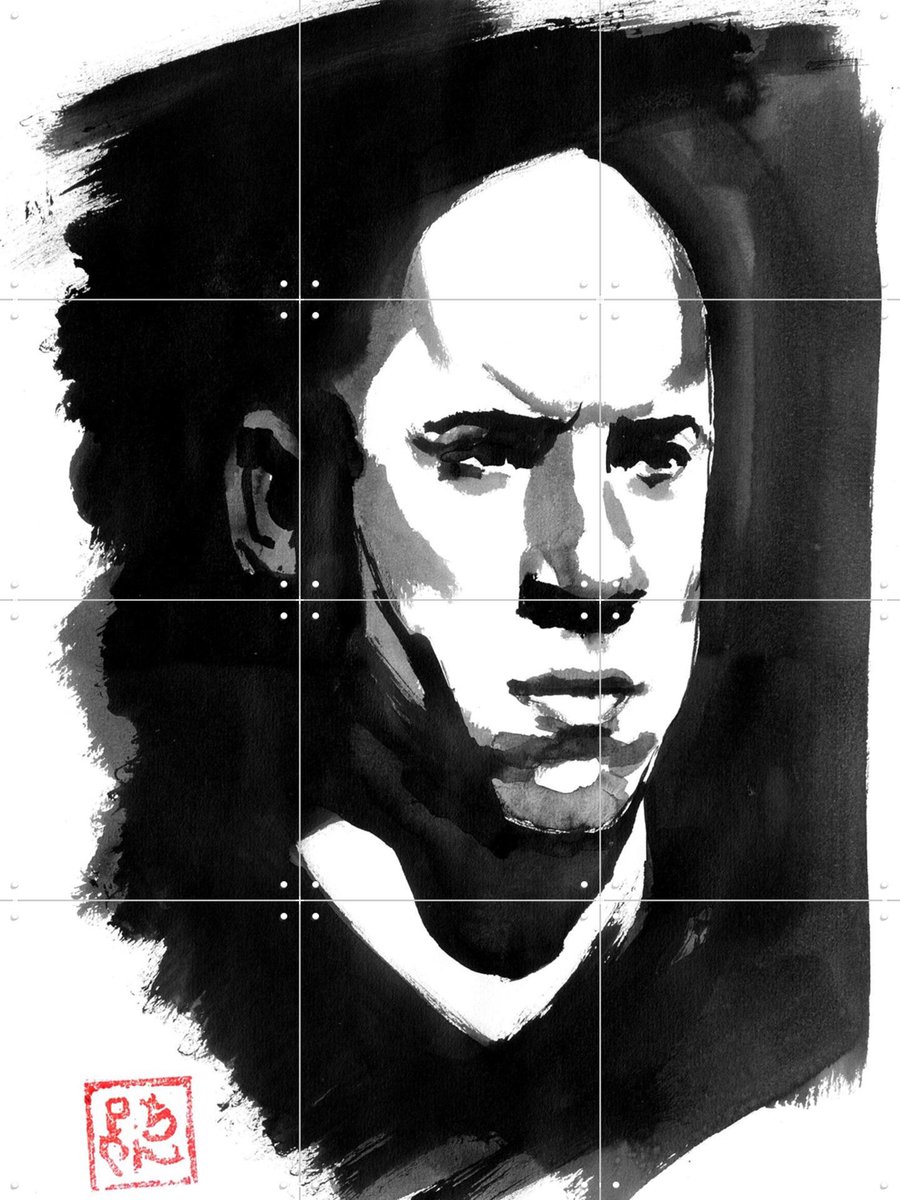 IXXI Vin Diesel I, Péchane - 60 x 80 cm - Gratis ophangtool - Grote wanddecoratie en posters - Pop art, Illustraties, Mancave