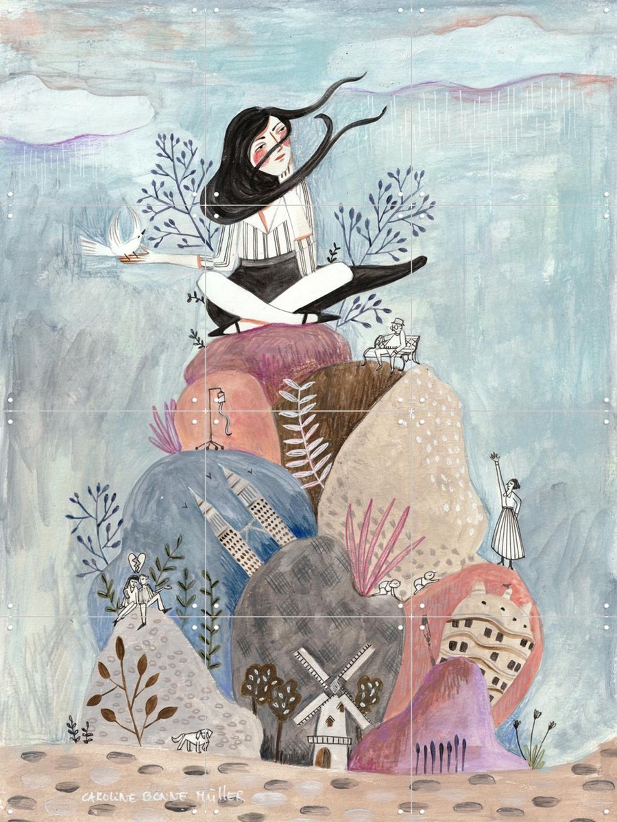 IXXI Wabi-Sabi life, Caroline Bonne Müller & Various - 60 x 80 cm - Gratis ophangtool - Grote wanddecoratie en posters - Aquarel, Kleurrijk