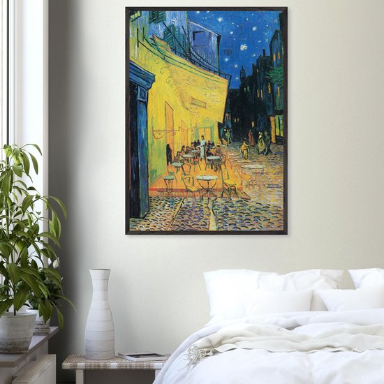 Vincent van Gogh - Caféterras bij nacht Poster A4 21x29.7 cm - exclusief lijst