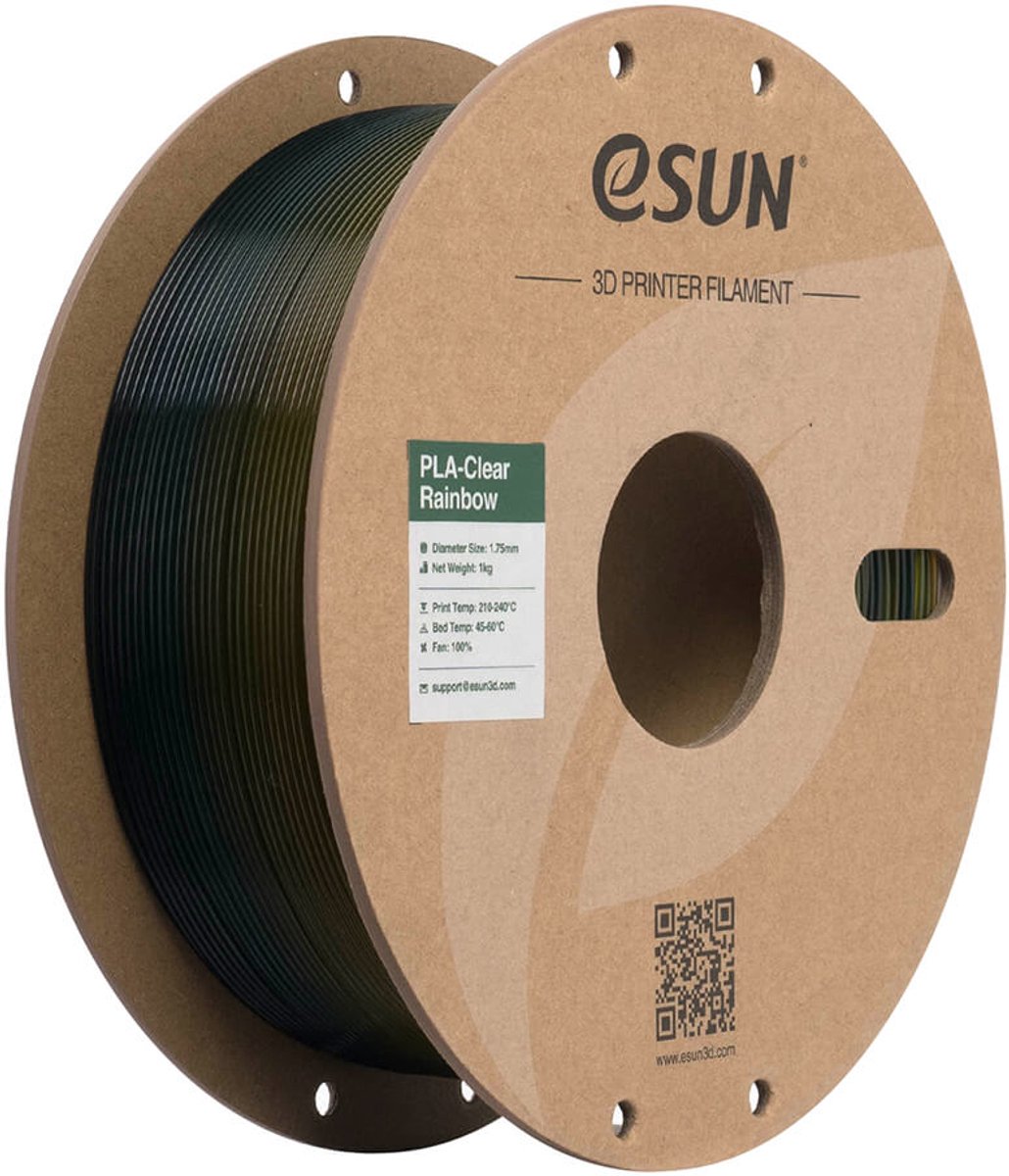 eSun PLA-Clear Rainbow Doorschijnend Geel Groen Blauw / Translucent Yellow Green Blue 1 kg - 1.75mm - 3D printer filament