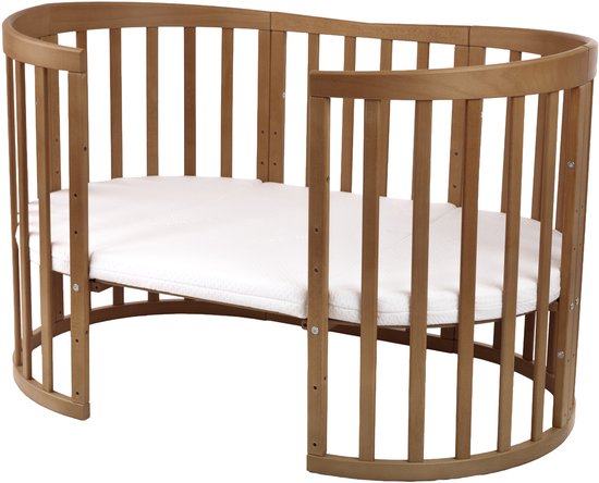 Multifunctioneel OVAAL 7 in 1 Babybed / peuterbed incl. matras - Vintage