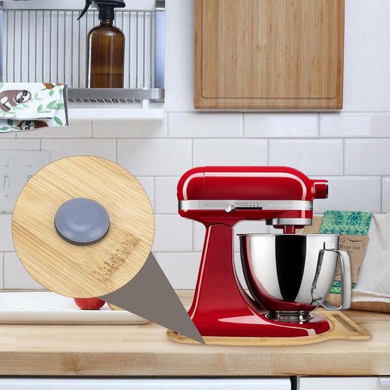 Allecto - Staande mixermat - Antislipmat - Houten keukenaccessoires - Keukenapparatuur - Bevestiging - Aanrecht - Keuken - Compatibel - Mixer - Keukenaid - 4,5-5 kwart liter - Slider - Blender - Mat - Geschikt voor - Plaatsen - Accessoires — afbeelding 4
