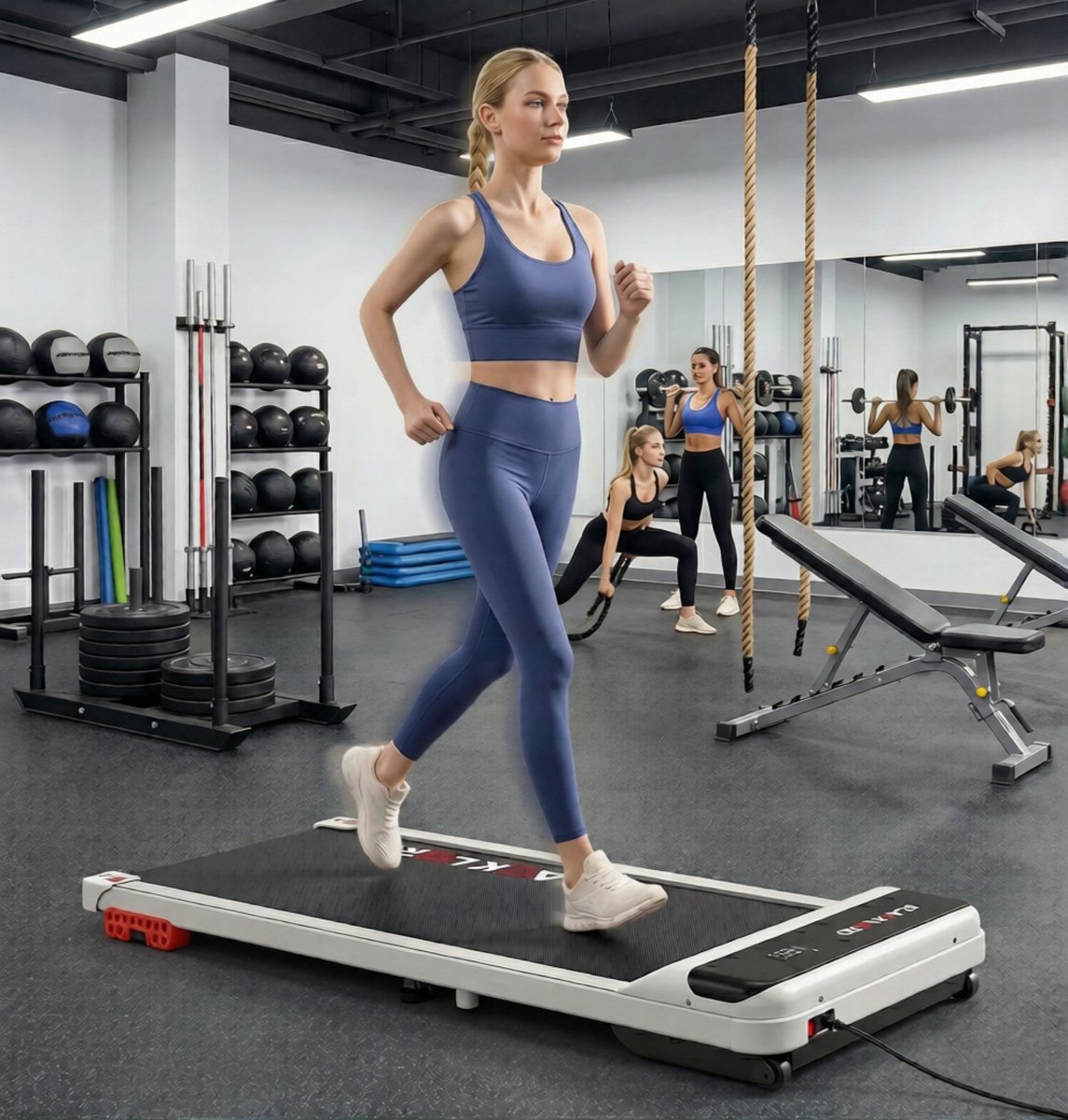 Treadmill for Home & Office – Foldable Walking Pad, 1-12 km/h, 9% Incline, LED Display, Bluetooth Remote, Silent & Portable, Up to 140 kg – Designbest