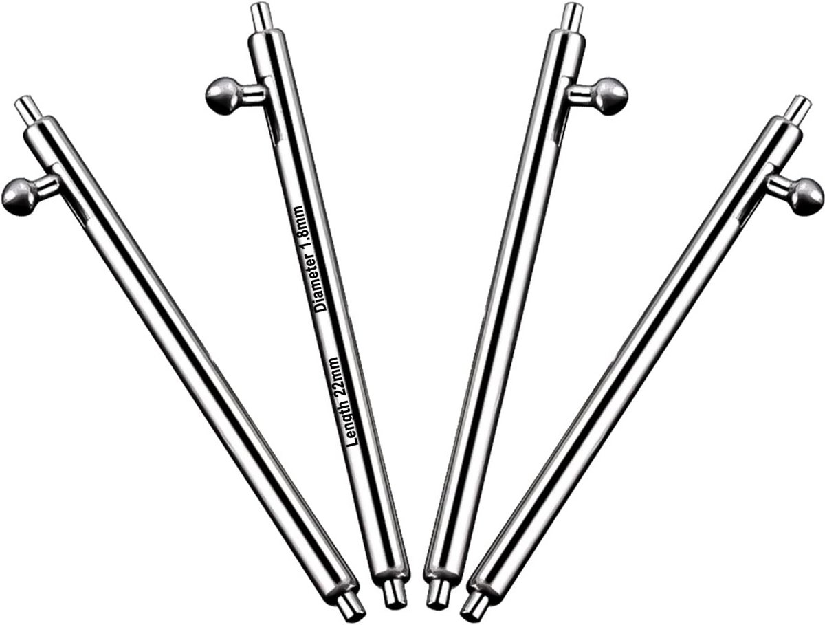 Set van 5 Stuks Universele Schroefloze Veerscharnieren voor Horlogebanden RVS