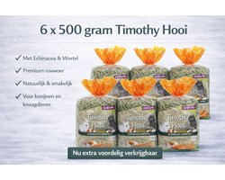 ESVE Timothy Hay Kruidenhooi - Ruwvoer - Echinacea & Wortel - 6 x 500 gr. konijnenvoer.
