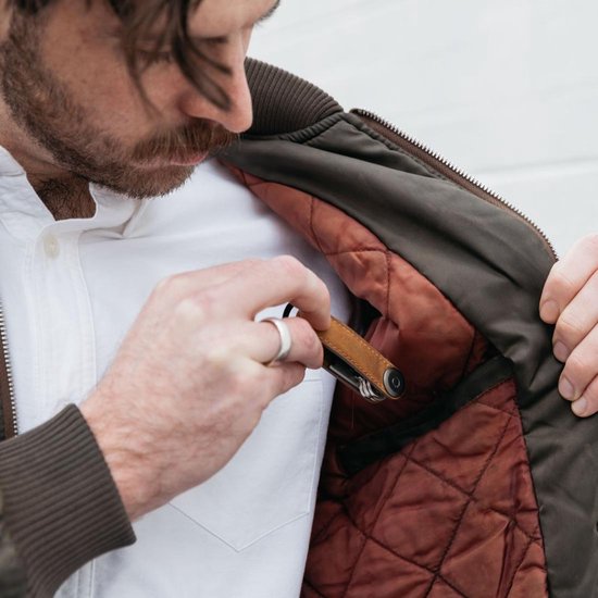 Porte-clés en cuir Orbitkey 2.0 Crazy Horse Chestnut Brown