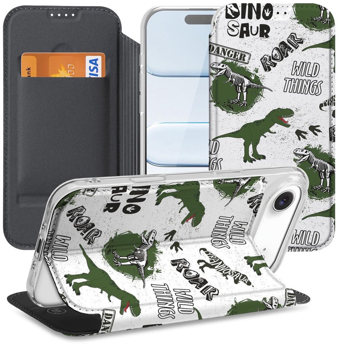 Apple iPhone Air Standcase Hoesje Dinosaurus