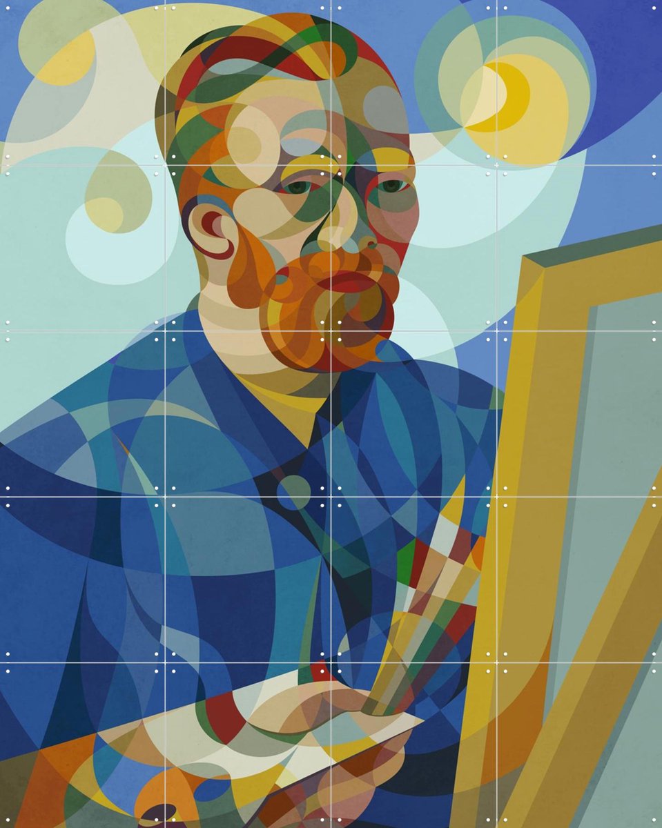 IXXI Vincent, Elke Uijtewaal & Van Gogh 21st Century - 80 x 100 cm - Gratis ophangtool - Grote wanddecoratie en posters - Klassiek, Illustraties