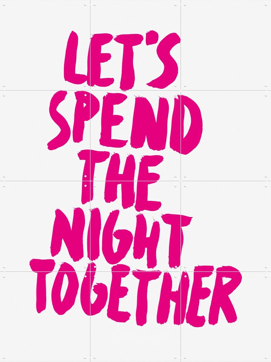 IXXI Let's spend the Night together pink, Marcus Kraft - 60 x 80 cm - Gratis ophangtool - Grote wanddecoratie en posters - Illustraties, Grafisch