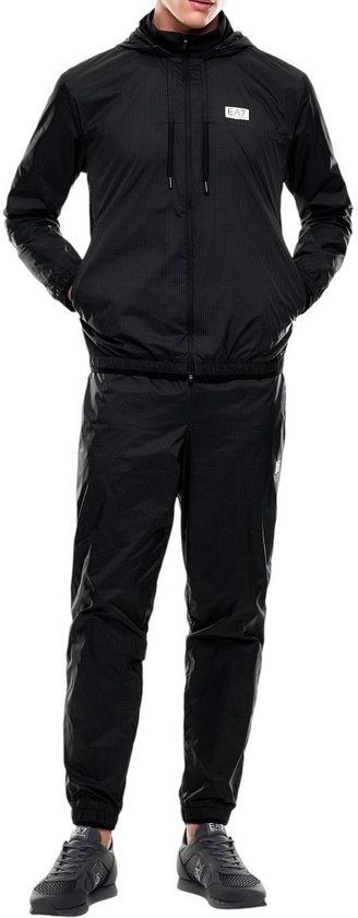 EA7 Heren Trainingspak Met Rits En Logo, Black/Gold, XL