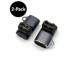 Geschikt voor Garmin Fenix 5 / 6 / 7 / Forerunner / Vivoactive – USB-C naar Garmin Oplaad Adapter 90° – Set van 2 – Smartwatch Oplader
