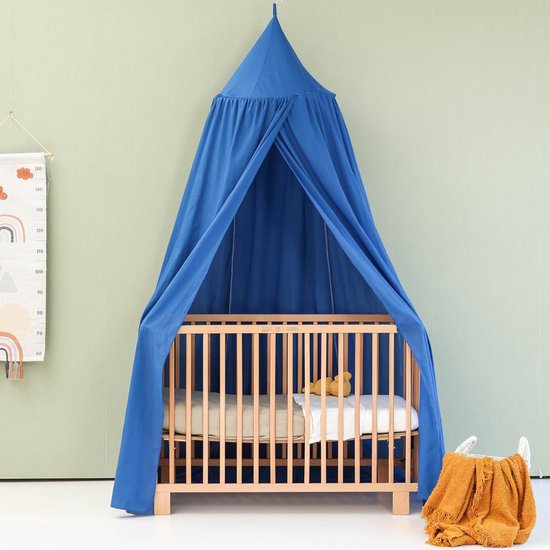 Blauw Hemeltje voor Kinderkamer | Klamboe voor Wieg, Bed & Speelkamer | Hemel Sluier voor Babybed | Rond Hemelbed voor Baby