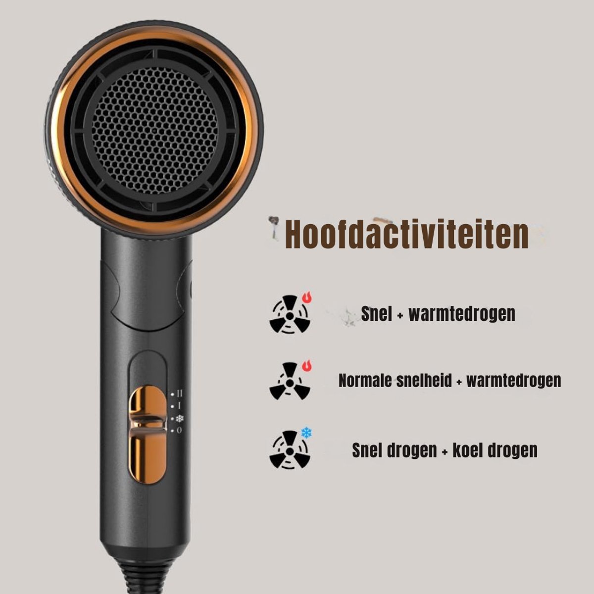 Groupe SEB Quvo® Fohn met Diffuser - Zwart - afbeelding 3