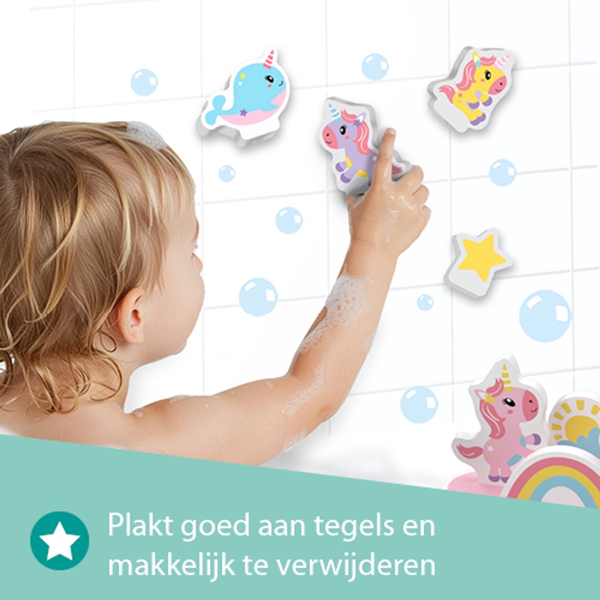 SES Creative Tiny Talents Bad Eiland - Unicorn met 8 Foamfiguren - Vanaf 1 Jaar - Badspeelgoed - Motorische Ontwikkeling - Schoencadeautjes Sinterklaas — cadeau in Spellen & Speelgoed - foto 4