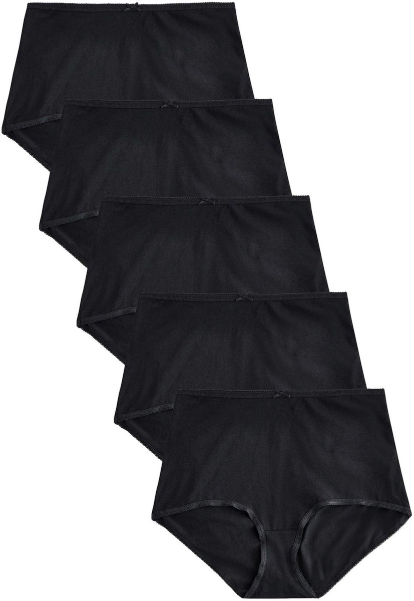 Next - Dames - Set van 5 katoenrijke slips - Zwart