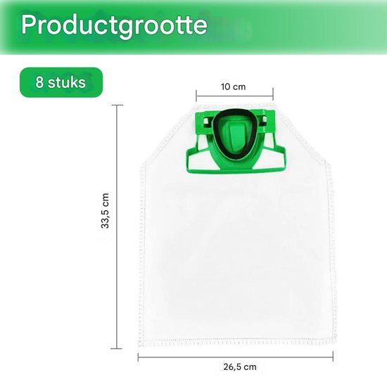 Stofzuigerzakken - Microfleece -meerlaags microvezelfilter - 8 Stuk - Voor Allergiepatiënten - Blauw