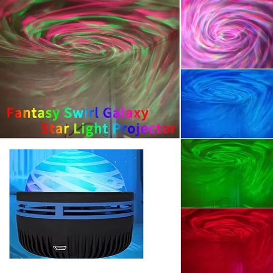 LED Galaxy Projector - Sterrenhemel Projector met Afstandsbediening - Nachtlamp - RGB Licht - Kinderkamer & Slaapkamer Decoratie van Merkloos — afbeelding 5