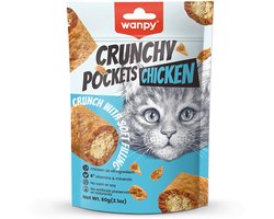 Wanpy - Crunchy pockets - Kip - Kattensnack - Knapperige snacks met zachte vulling van kip