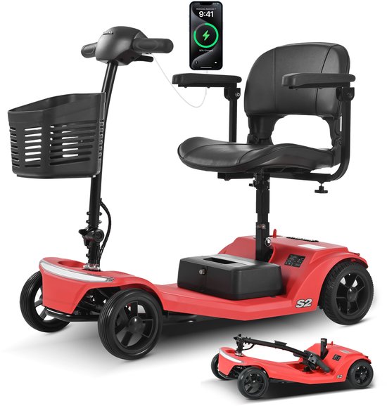 Sweetrich S2 Scootmobiel - Elektrische Scootmobiel - 12Ah Accu -...