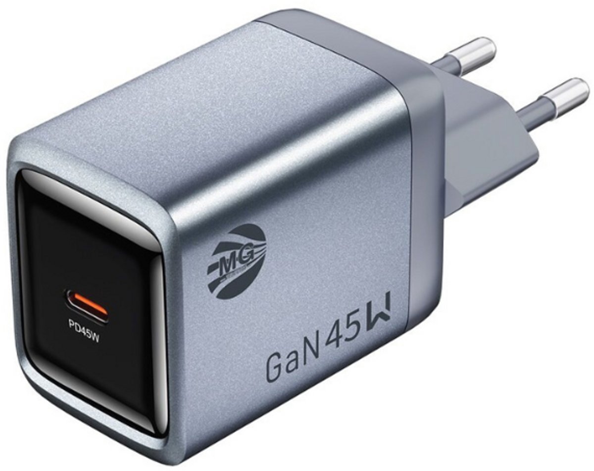 MG CDA238 GaN Fast Charger - PD 45W Type-C Adapter - Grijs