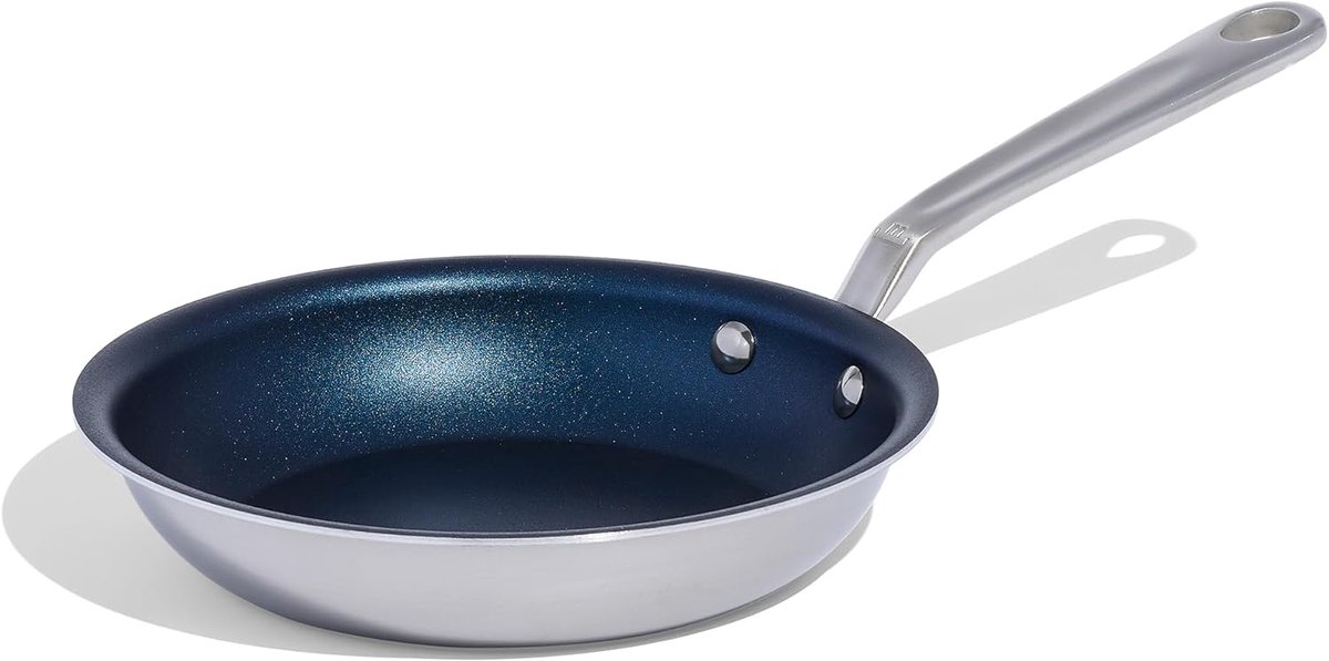 Koekenpan - Antiaanbakpan Koeken - Bakken en Braden - 5-laags Constructie - 8 Inch - Havenblauw