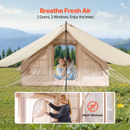 House of Balance Opblaasbare Tent - Luchttent met Luifel 3x2x2m - Makkelijk draagbaar incl. opbergtas - 3 a 4 personen - 12 m2 van Merkloos — afbeelding 2