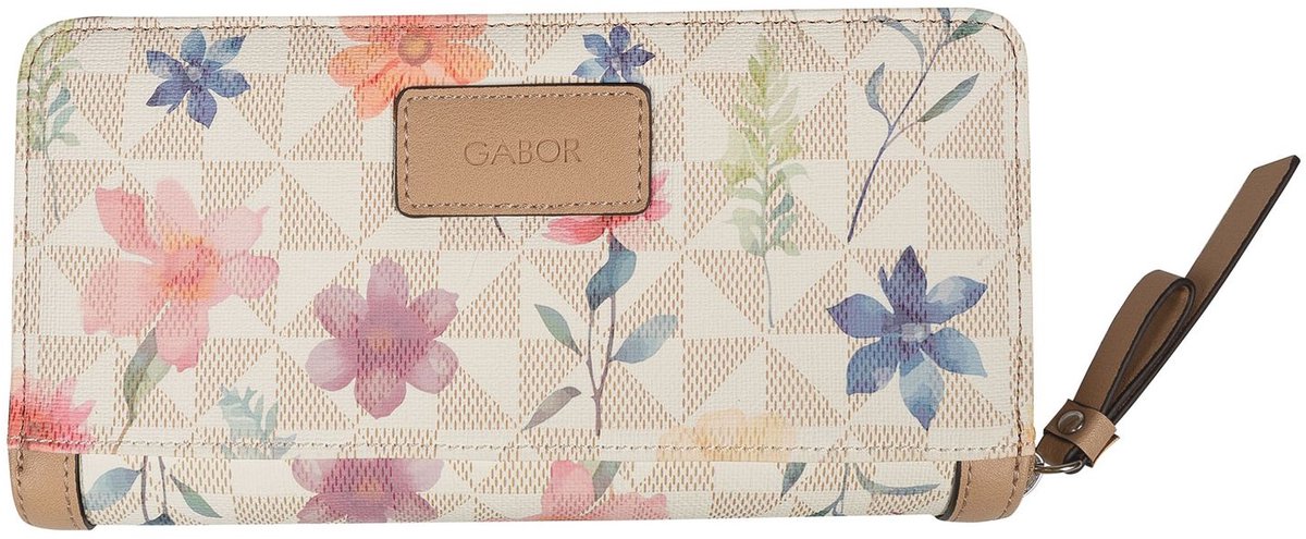 Gabor portemonnee Meria Flower Long Zip Wallet Flower White veelkleurig