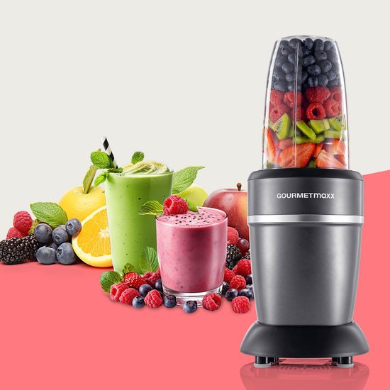 GOURMETmaxx Mixer & Smoothie Maker 4-delig - Elektrische staande mixer voor een vitaminekick voor onderweg - Voedingsmixer met lekvrije deksel - Blender, keukenmachine voor shakes en meer van Merkloos — afbeelding 4