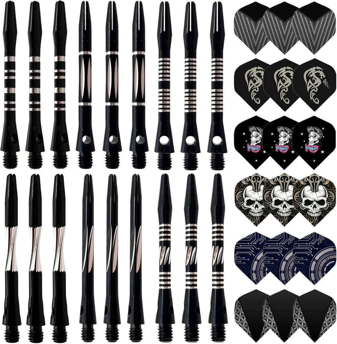 Dart Schachten - Dart Accessoires - Darten - Met Vluchten - 36 Stuks - Zwart