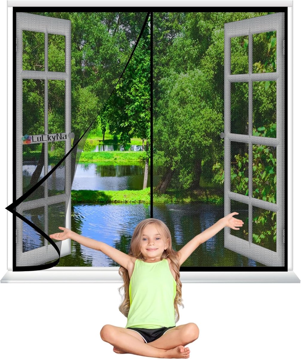 Zelfklevend Hor voor Deur 230x230cm Zwart - Zelfdichtend Muggenhor Installatiegemak