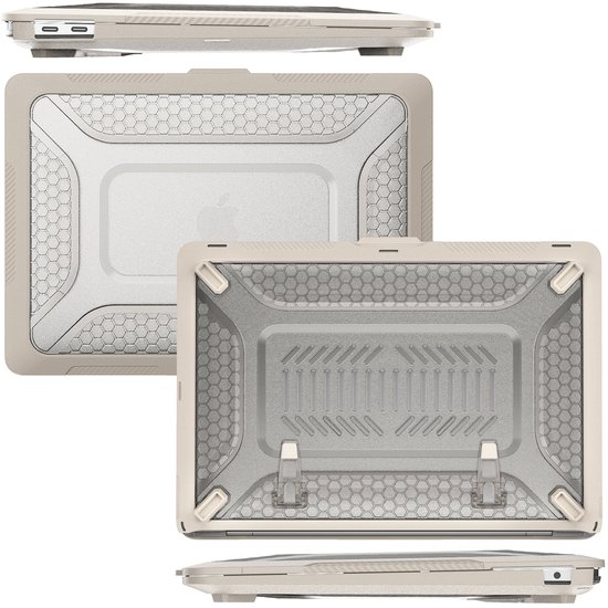 Turtle Shift Laptopcover Shield geschikt voor MacBook Air 13' inch - 2020 en 2018 - A2337 / A2179 / A1932 - Beige
